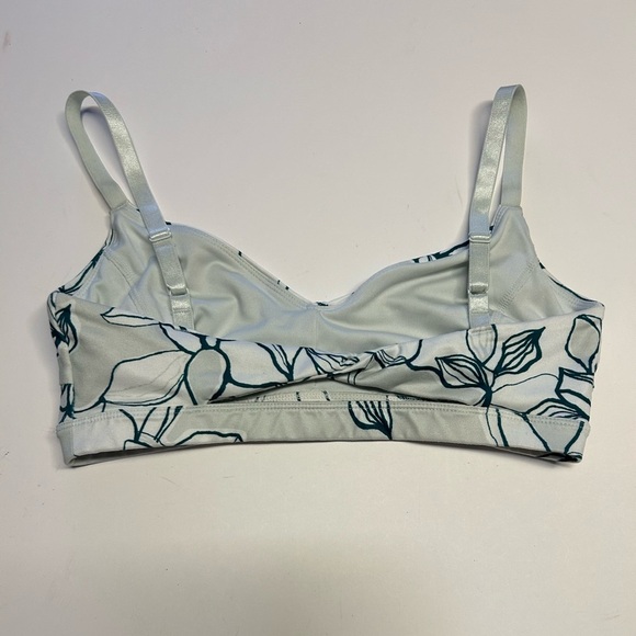 JoyLab Ruched White/Blue Floral Print Comfort Twist Back Sports‎ Bra size XS - Picture 8 of 11
